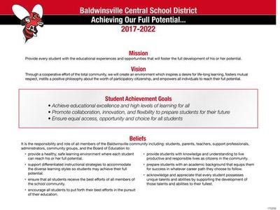 the first page of the district's strategic plan