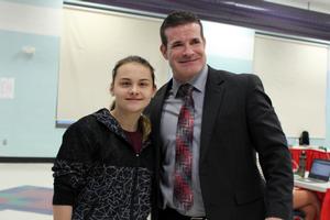 BOCES student Alexis Townsend with Superintendent Matthew McDonald