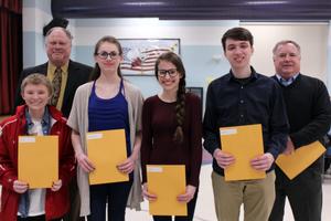 4 students with certificates and 2 adults