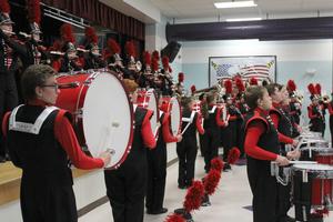marching band performs